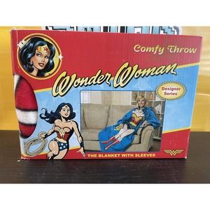 DC Comics Wonder Woman Adult Silk Touch Comfy Throw Blanket with Sleeves